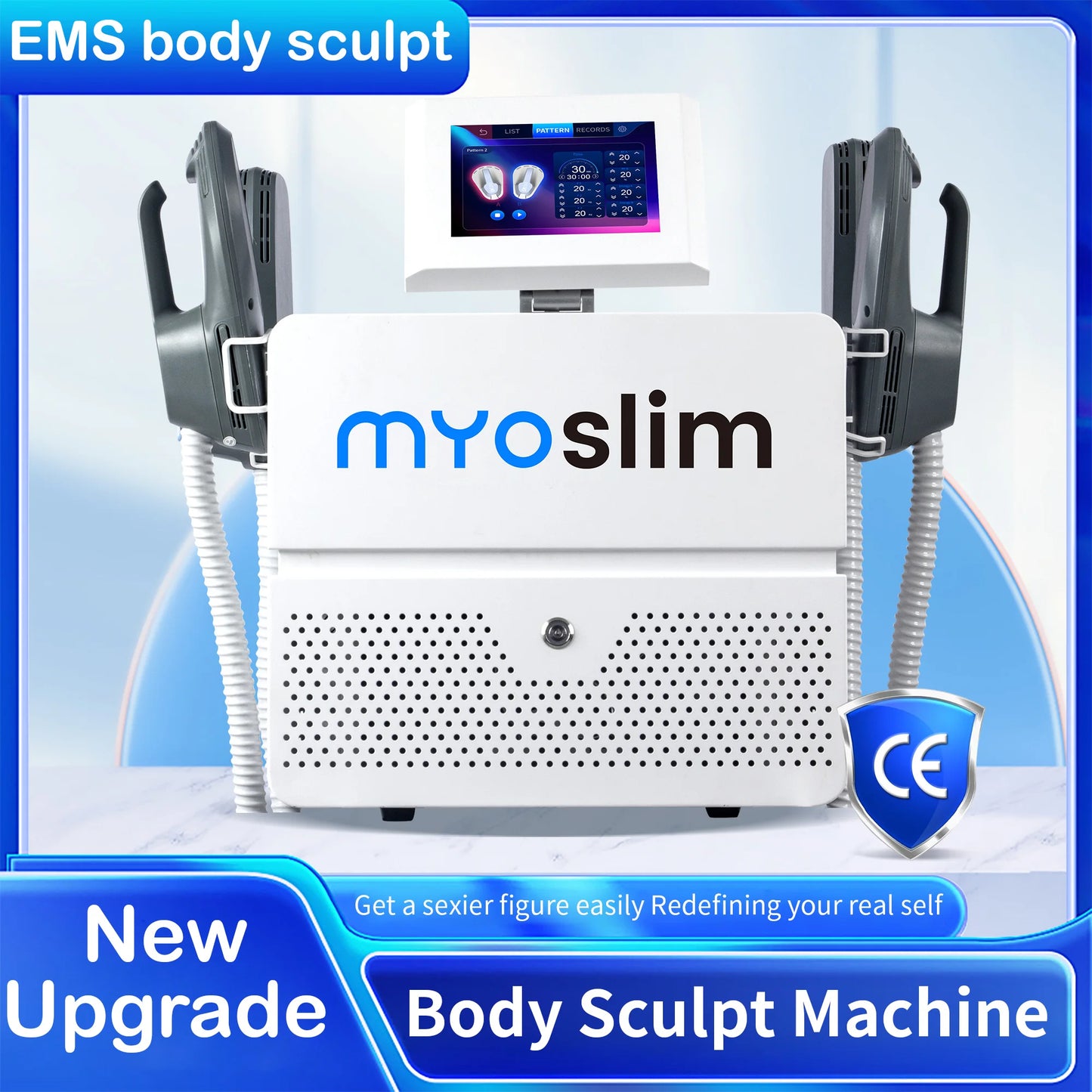 New 6500W Myoslim Professional Body Sculpting Device Electromagnetic Stimulation Fat Burning Muscle Building