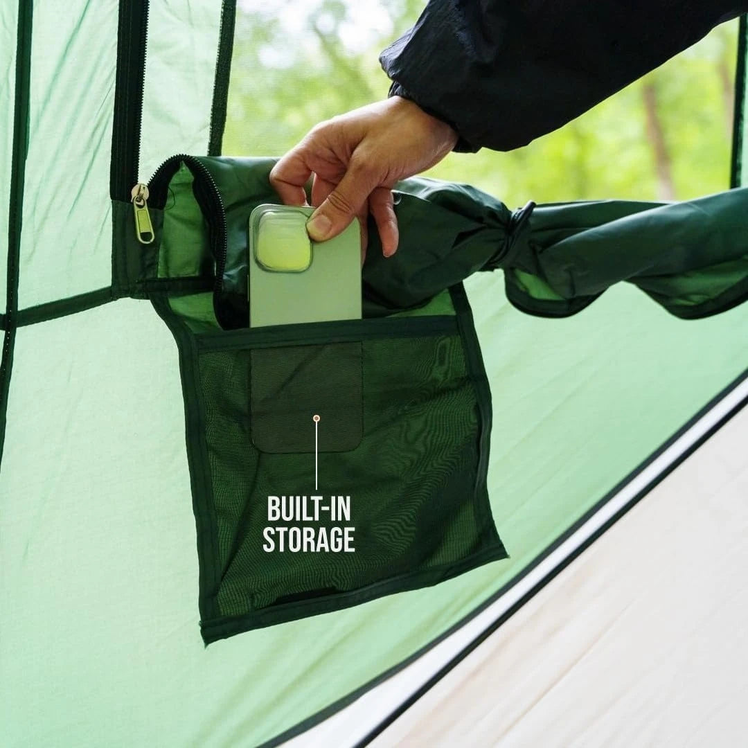 Instant Pop Up Camping Tent for 4-6 People | High-End All-Season Tent with Mesh Windows, Waterproof Rainfly & Tool-Free Setup