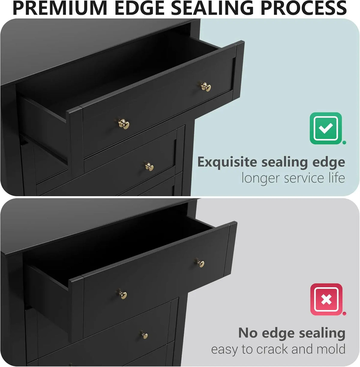 6 Drawer Dresser for Bedroom, Simply Modern Chest of Drawers, Wood Storage Double Dresser with Deep Drawers for Living Room, Hallway Entryway