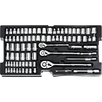 Complete 408-Piece Home Repair Tool Set with 3-Drawer Metal Storage Box and Essential Hand Tools