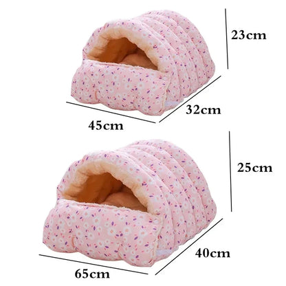 Winter Warm Cat Bed Super Soft Cute Pet Nest Small Dog Kennel Cat Sleeping Bed House Pet Cushion Warm Mat Animals Accessories
