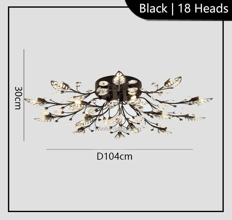 Modern Crystal Ceiling Chandelier Indoor Lighting Chandeliers  For Living Room Bedroom LED Fixture Lights Winfordo Lighting