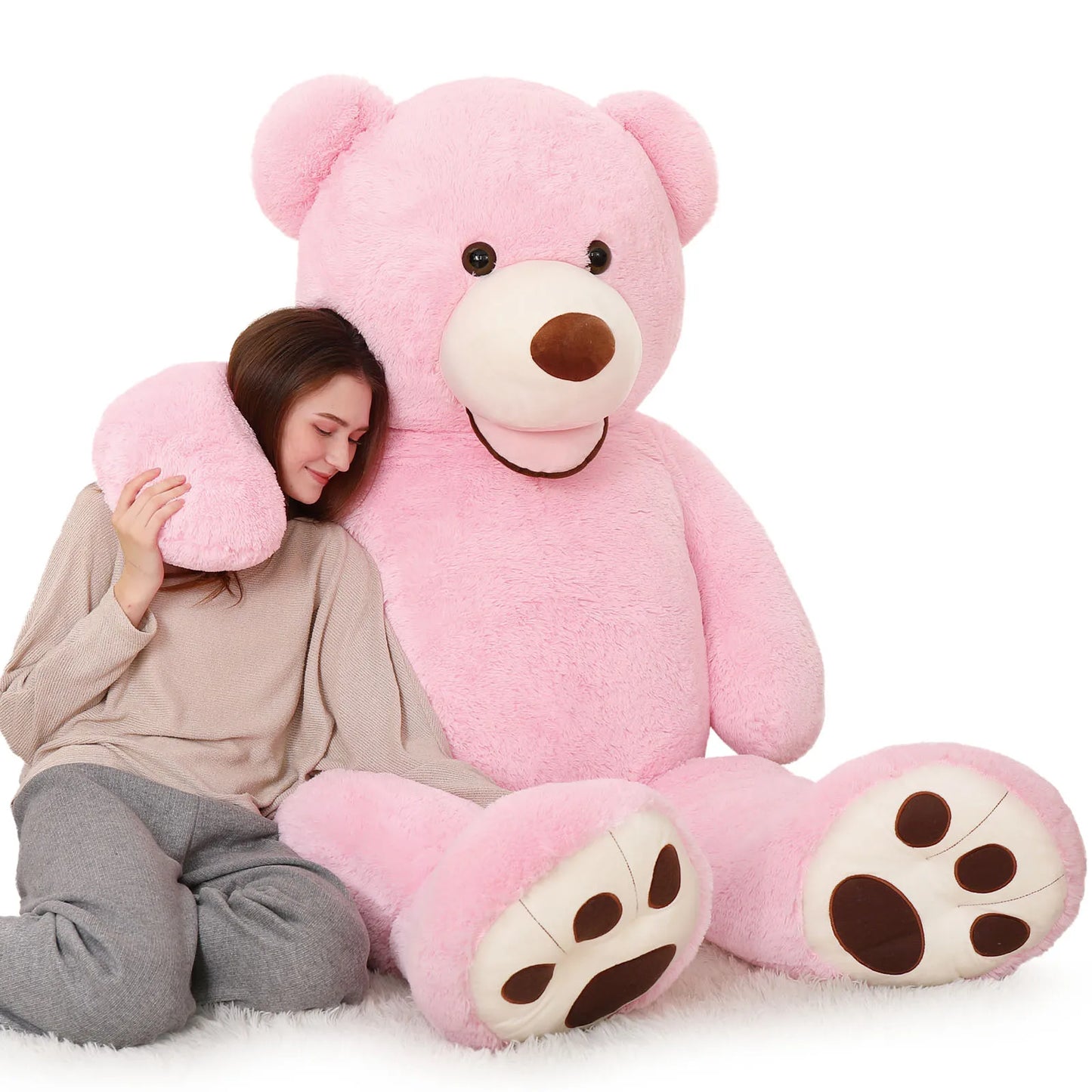 MorisMos Giant Teddy Bear Plush 6ft, Life Size Huge Pink Teddy Bears for Girlfriend, 6 Foot Large Big Stuffed Animal Gifts for W