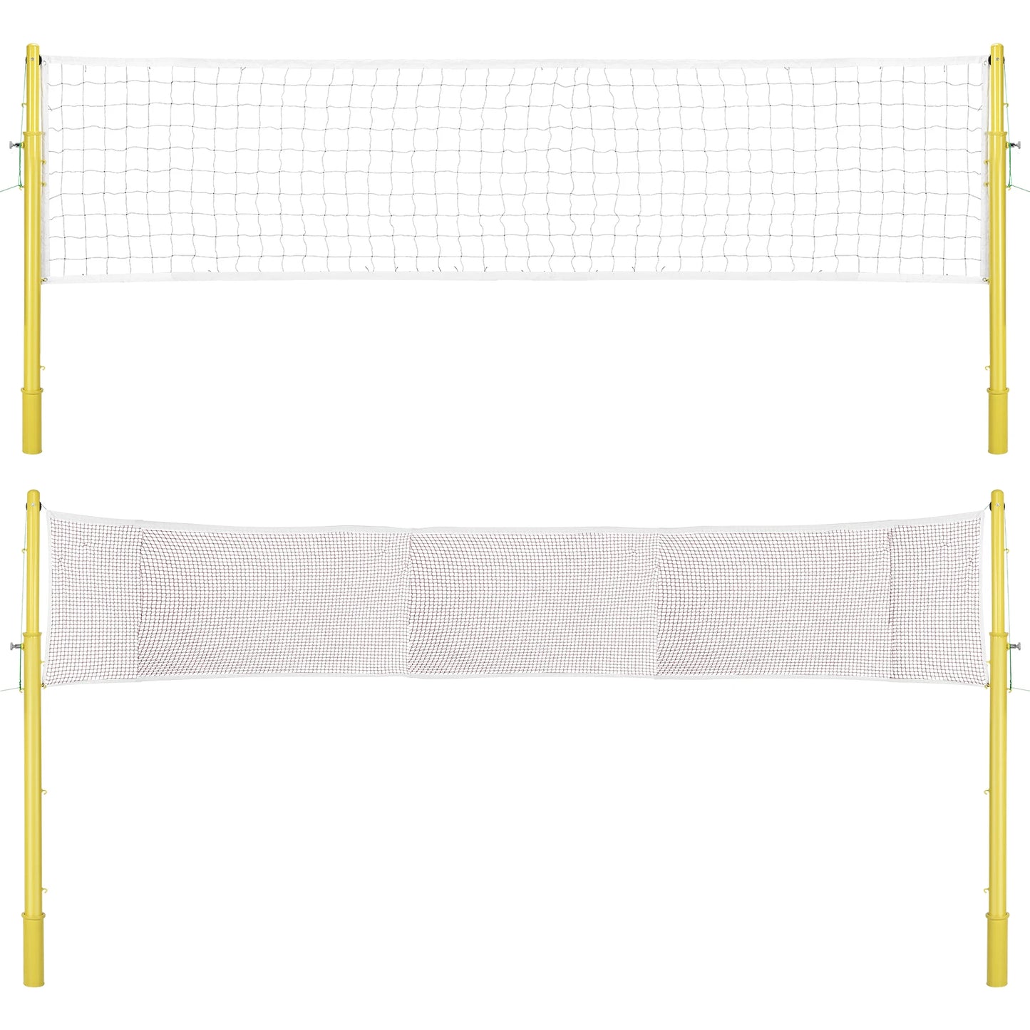 Heavy Duty Volleyball Pole with Volleyball Net & Badminton Net Adjustable Height Volleyball Pole Sport Telescopic Posts