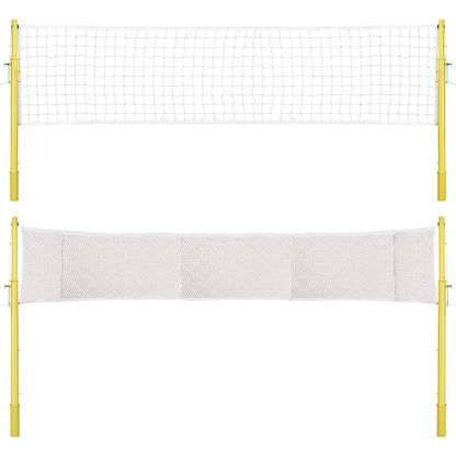 Heavy Duty Volleyball Pole with Volleyball Net & Badminton Net Adjustable Height Volleyball Pole Sport Telescopic Posts