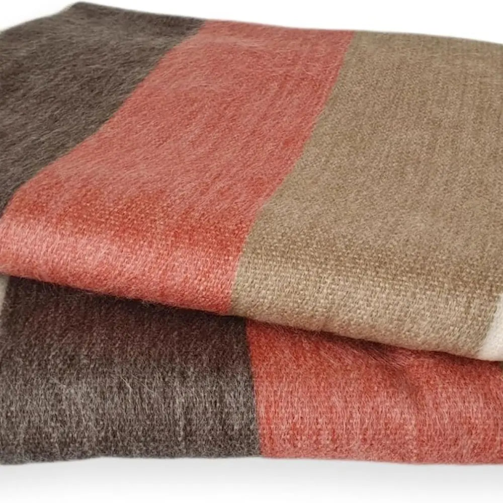 Wool Throw Blanket | Warm, Ultra-Soft, Breathable, Non-Itchy Blanket-Throw | Hypoallergenic and Beautiful Fabric (Brick Red)