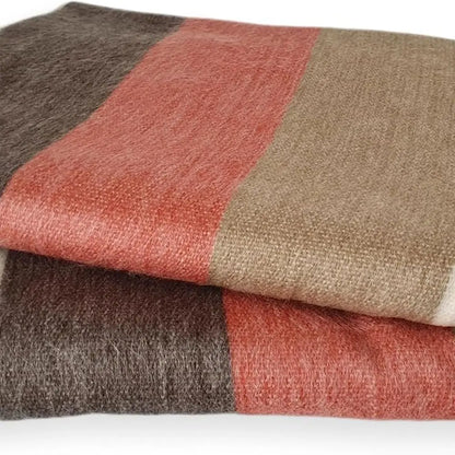 Wool Throw Blanket | Warm, Ultra-Soft, Breathable, Non-Itchy Blanket-Throw | Hypoallergenic and Beautiful Fabric (Brick Red)