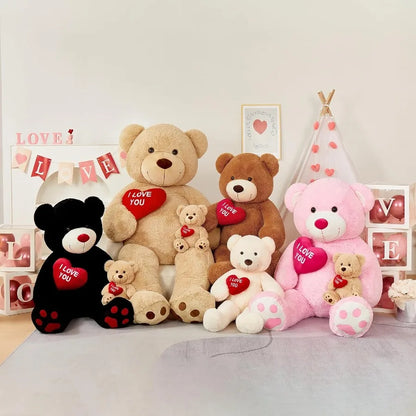 Red Heart Giant Teddy Bear 6ft Big Teddy Bear Stuffed Animals with Embroidered I Love You for Girlfriend Christmas Birthday Hug