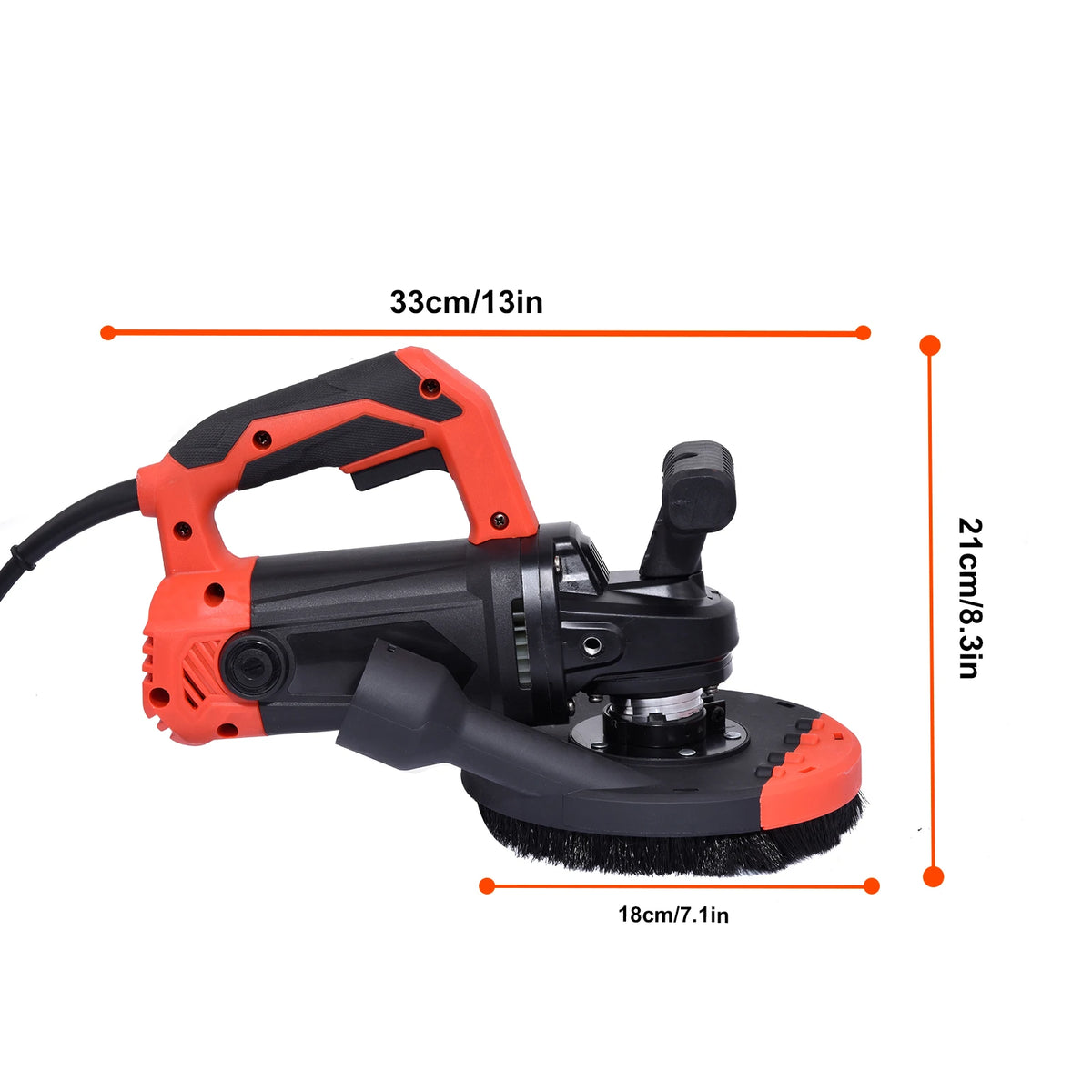 Concrete Grinder 150mm 1800W Variable Speed Wall Sander with Dust Shroud and Auxiliary Handle, 6 Speed Adjustable Concrete Floor Grinder Kit Diamond Cup Wheel for Cement Wall Marble Stone Grinding Polishing