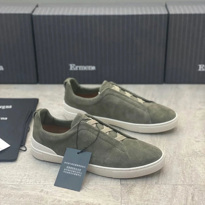 2025 Zegnss Dress Shoes Designer Shoes Men Ermenegildos Zegnbs Soft Business Casual Party Quality Leather Chunky Sneakers