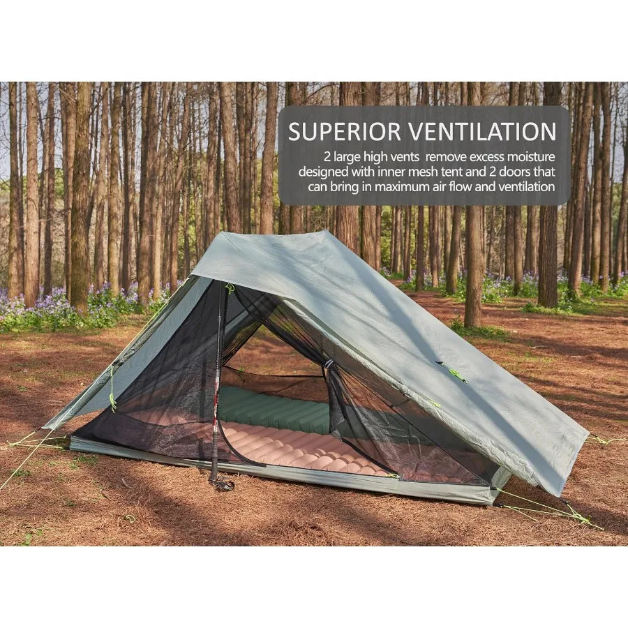 Altair Two Ultralight Backpacking Tent 2 Person Trekking Pole Backpacking Tent Waterproof Compact 3 Season Double Wall Shelter