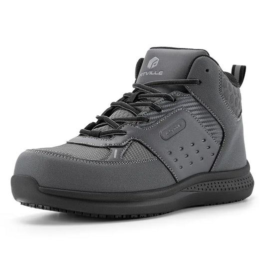 Wide Work Boots for Men Composite Toe Safety Work Shoes SlipResistant Work Boots Waterproof Lightweight SteelCore