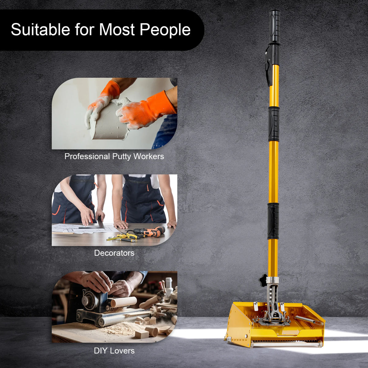 Handheld Drywall Flat Finishing Box Tool 5 Gears Adjustable Double Spring For Wall/Ceiling Smooth Scraping Putty Decoration