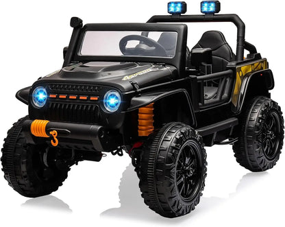 24V 2 Seater Ride On Car for Kids Electric Truck with Remote Control Ride on Truck w/ 4-Wheeler Suspension 4WD Battery Powered