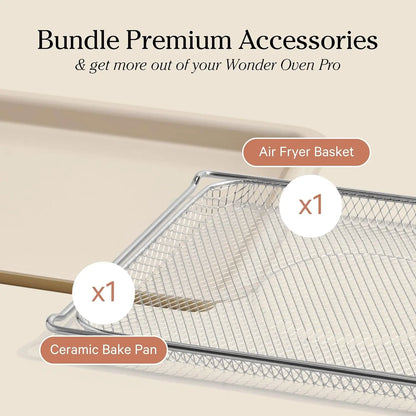 6-in-1 Air Fryer Toaster Oven with Steam Infusion, Non-toxic PFAS-Free Countertop Combo with Bake Pan & Basket