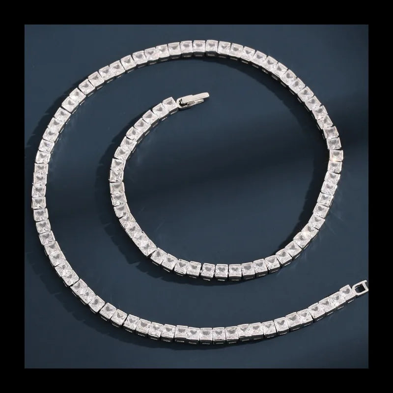 AliExpress new personalized S925 silver zircon necklace simple necklace female niche design sense