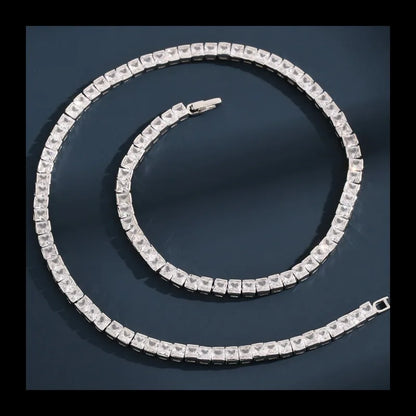 AliExpress new personalized S925 silver zircon necklace simple necklace female niche design sense