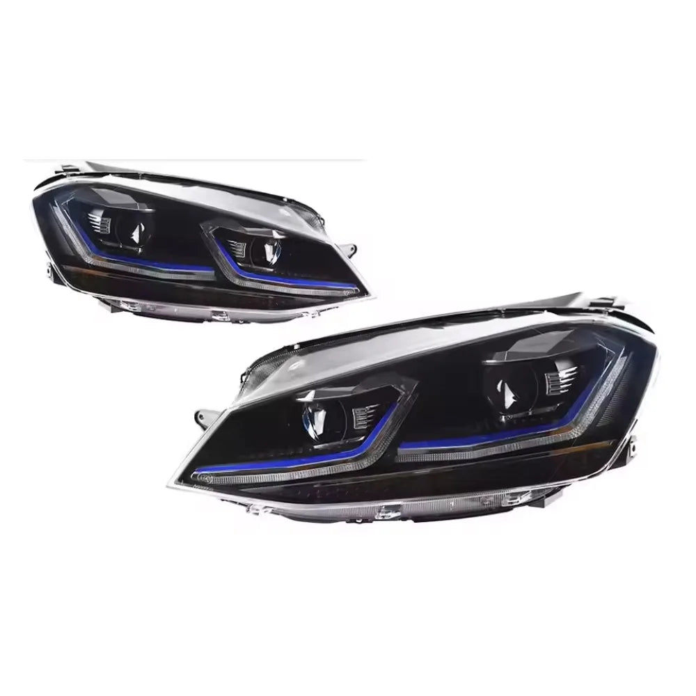 2Pcs Car LED Lights For Golf 7 2013-2017  Headlight MK7 Upgrade  Design LED Auto Headlights Assembly DRL Bifocal Lens Lamp Accessories