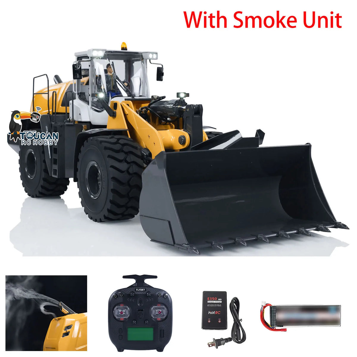US Stock XDRC 580 1/14 Metal RC Hydraulic Loader RTR Engineering Toy Vehicle with Smoke Lights for Adults Hobby Construction Toy