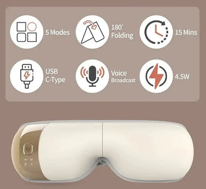 PSQNA7 Eye massager 6 kinds of massage battery capacity 1100 mAh endurance 2h 14 massage multi-contact eye massage