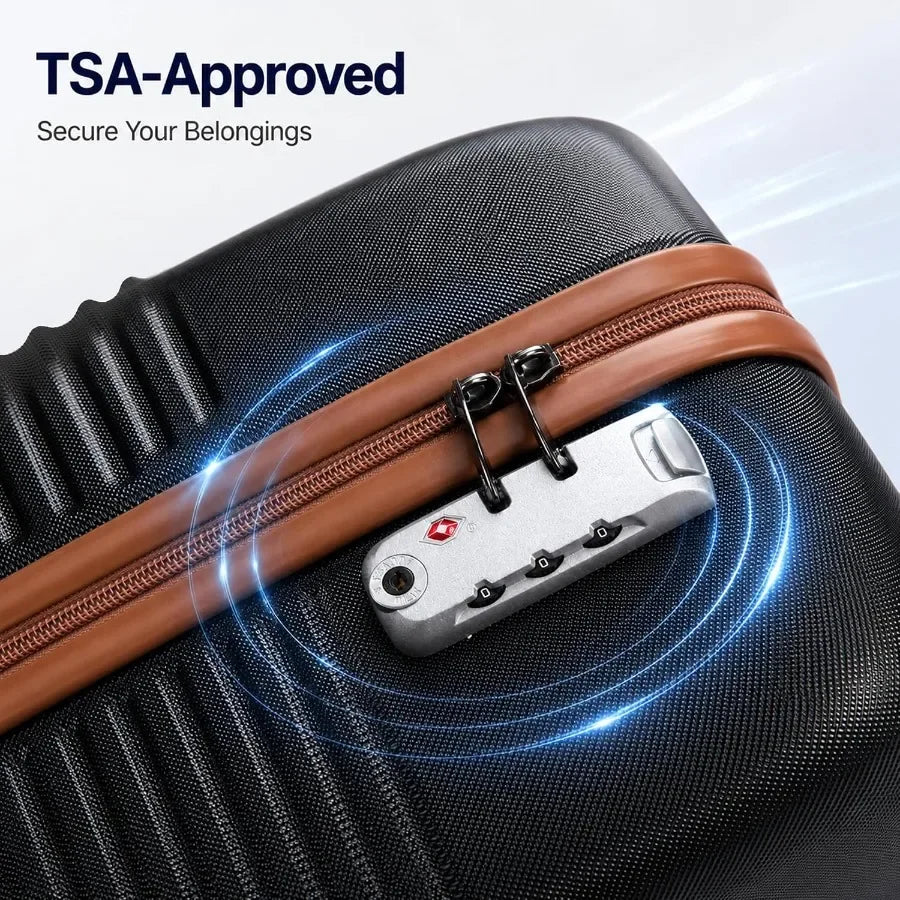 Luggage Sets 5 Pcs, ABS+PC Hardshell Suitcases with Wheels