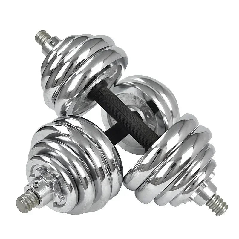 Upgrade Upgrade Barbell Combination Set Gym Household 15 / 30 / 20kg Fitness Free Weight Replace All Steel Electroplated Dumbbel