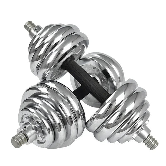 Upgrade Upgrade Barbell Combination Set Gym Household 15 / 30 / 20kg Fitness Free Weight Replace All Steel Electroplated Dumbbel