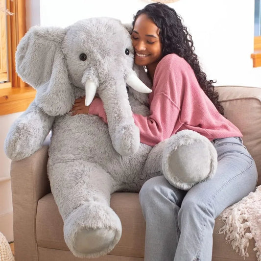 Vermont Teddy Bear Giant Elephant Stuffed Animal 4 Foot Big Stuffed Elephant Plush from Giant Cuddle Collection Collectible Plu
