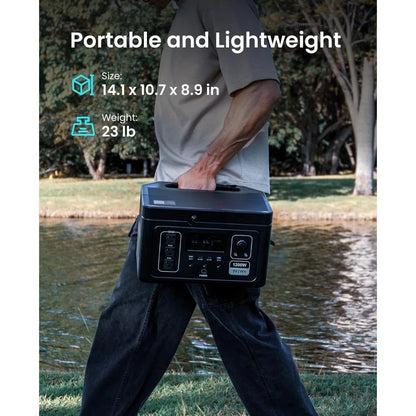 Portable 1200W Power Station, 992Wh LFP Battery, 3 AC Outlets, 140W USB-C, Solar-Ready, Camping, RV, Home Backup, Customized