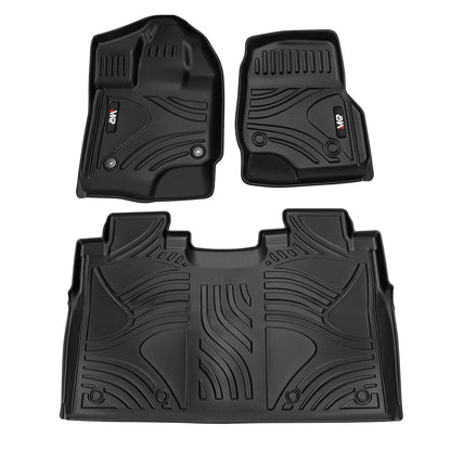 TPE All Weather Floor Mats Fit for Ford F150 2015-2025 Waterproof Liner Accessories Mats 2-in-1 Rear Floor Mat - 3 PCS