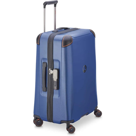 paris cactus pattern hardshell spinner luggage, navy, medium 24 inch