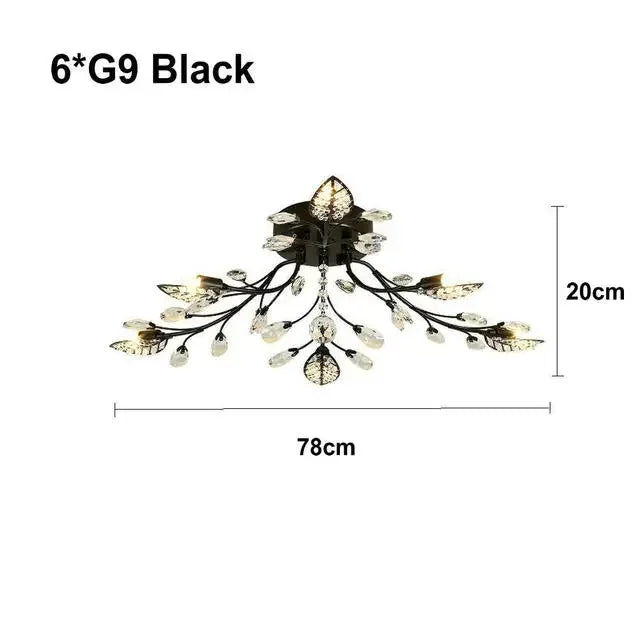Modern Minimalist Crystal Ceiling Light Tree Branch American Style Creative Personality Living Room Designer Bedroom Bookstore