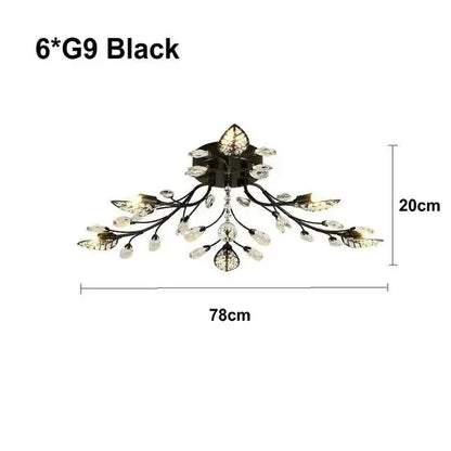Modern Minimalist Crystal Ceiling Light Tree Branch American Style Creative Personality Living Room Designer Bedroom Bookstore