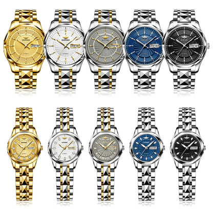 OUPINKE 3172 Mechanical Ladies' Watch Diamond Dial Auto Calendar Sapphire Mirror Imported Japan Automatic Movement  Set