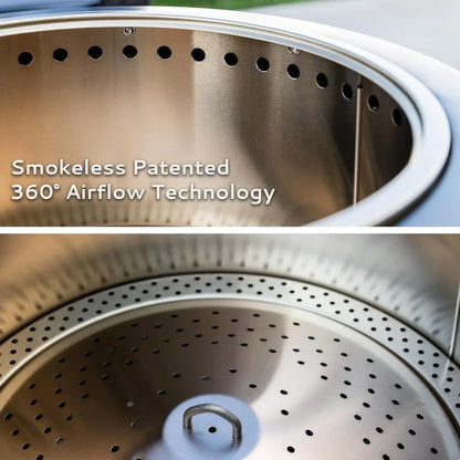 25Inch Smokeless Patio Fire Pit Wood Burning with Removable Ash Pan WeatherResistant Cover Modern Black Design Ideal Outdoor Sm