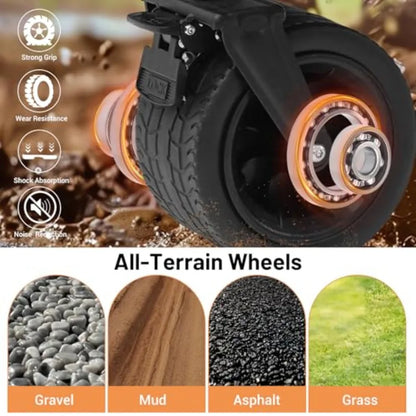 Collapsible Heavy Duty Wagon Bench Love Seat with Big Wheels for Sand Camping Shopping Sports - 500 LBS Capacity Durable Fabric