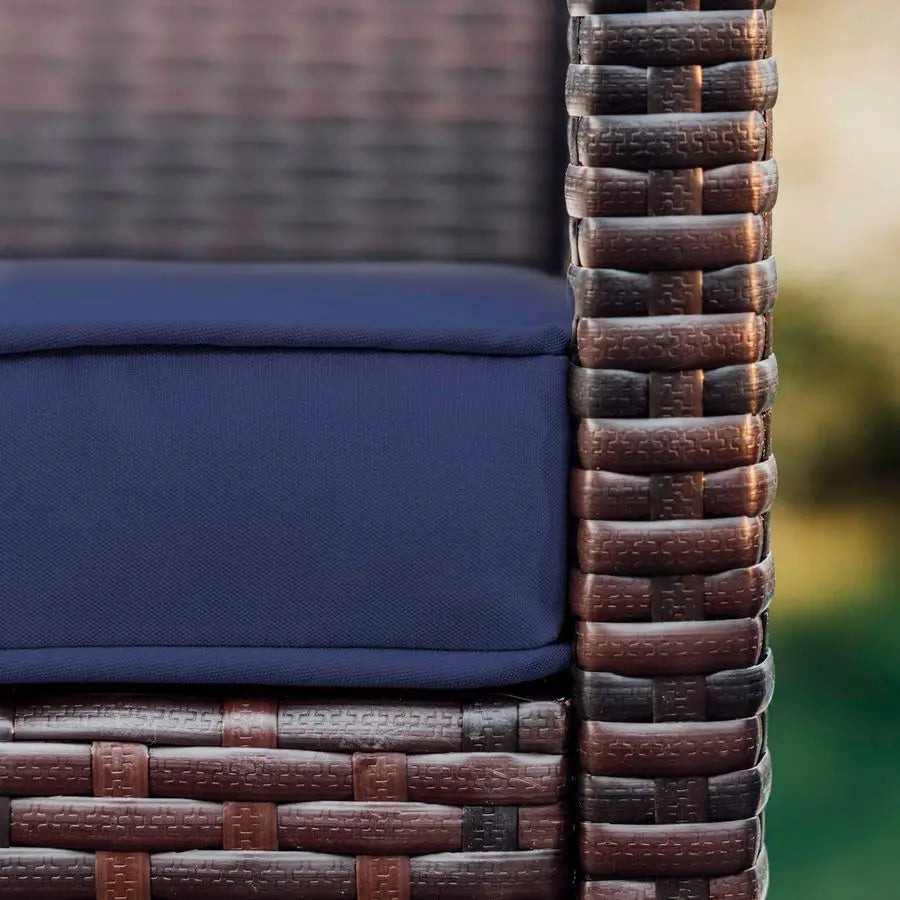 Wicker Patio Furniture Set 3 Piece Bistro Table and Chairs Set of 2, Front Porch Furniture Set, Patio Chairs Set of 2, Outdoor P