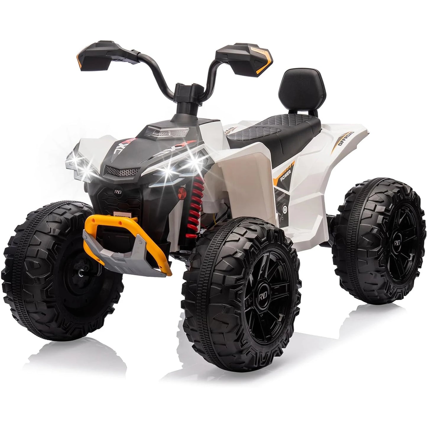24V Kids Electric ATV Car 2 Seater Ride on Car with Dual 550w Motor Off-Road 4 Wheeler LED Lights Music Player 110 Lb Capacity
