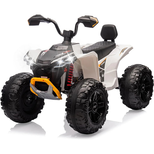 24V Kids Electric ATV Car 2 Seater Ride on Car with Dual 550w Motor Off-Road 4 Wheeler LED Lights Music Player 110 Lb Capacity