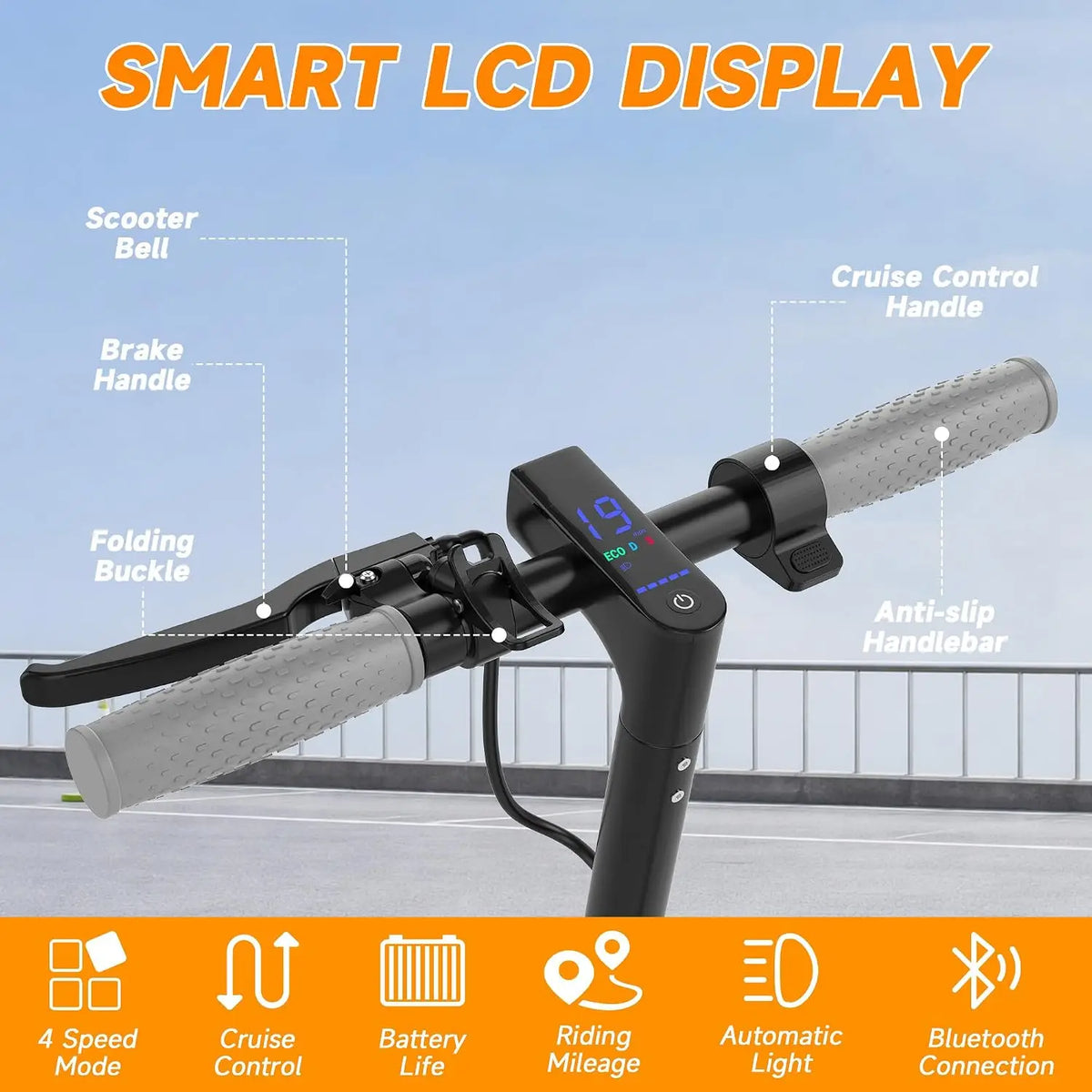 8.5'' Electric Scooter 36V 7.8Ah Battery Up to 19MPH Max Speed 350W Brushless Motor Max 23Miles Long Range Foldable Escooter for Adults App Control for Commuter