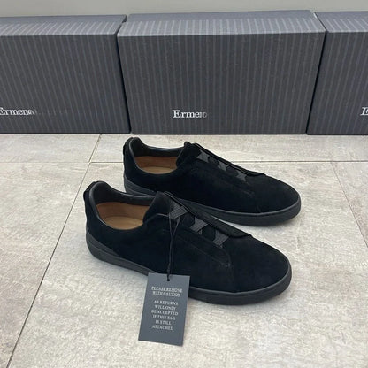 2025 Zegnss Dress Shoes Designer Shoes Men Ermenegildos Zegnbs Soft Business Casual Party Quality Leather Chunky Sneakers