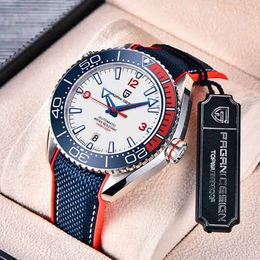 New PAGANI DESIGN Diving Series Luxury 8215 Mechanical Automatic Watch Sapphire Glass 40MM Sports Leather Watches for Men reloj
