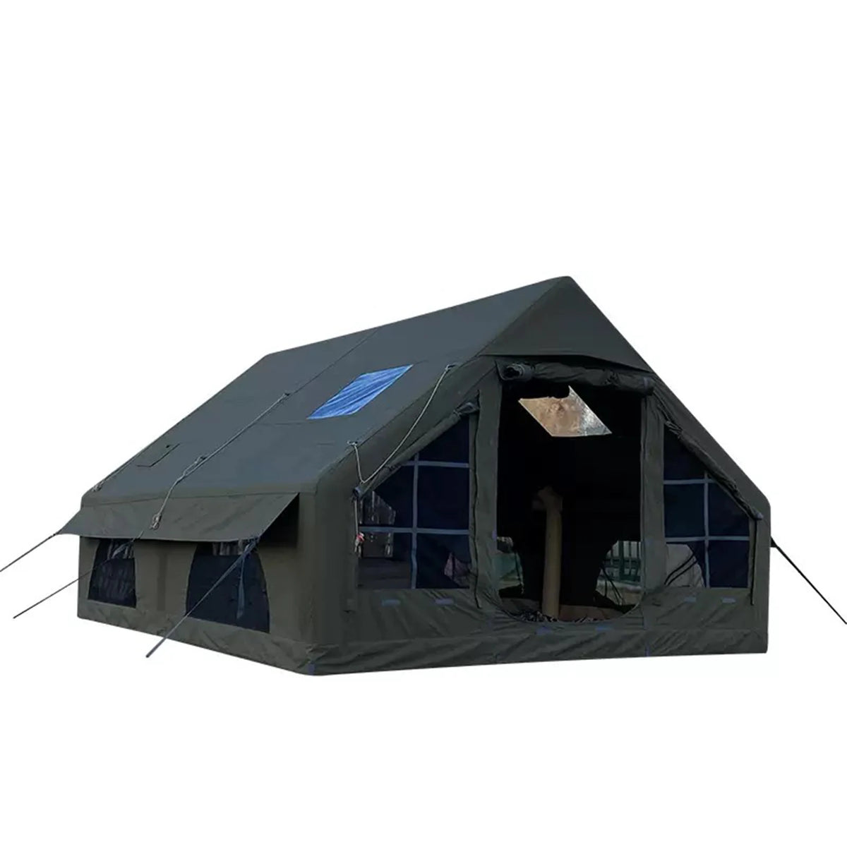 PAKICETUS Luxury Inflatable Glamping Tent 4 Season Anti-Snow Spacious Air Tent with Manual Hand Pump, Easy Setup Polyester Fiber Shelter for Outdoor Camping & Backyard Activities