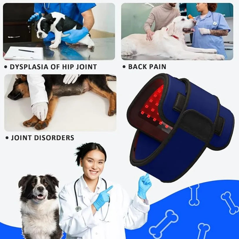 Red Infrared Light Therapy Belt for Pets Pain Relief 660&850nm wavelength Portable Cold Laser Therapy Device for Dogs Arthritis