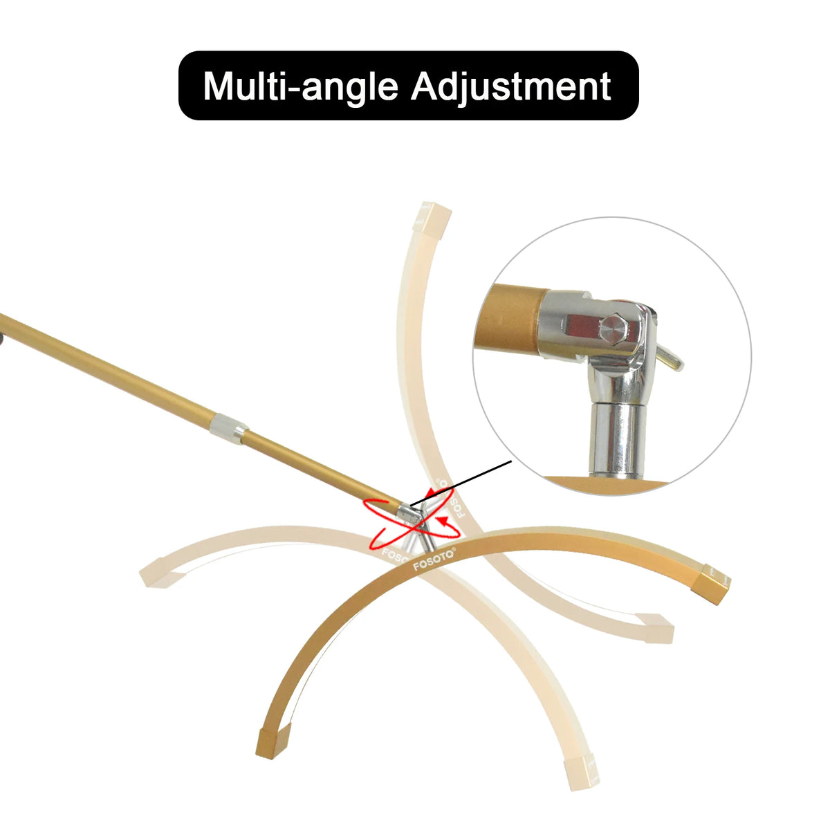 Fosoto Rotatable Long Arm Wall Mounted Half Moon Lamp 40W LED Fill Light for Lashes Beauty Tattoo Nail Supplement Light