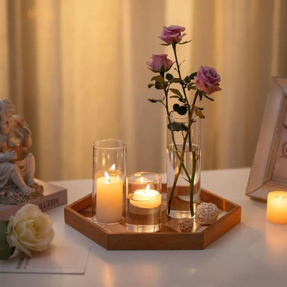 Set of 24 Clear Glass Cylinder Vases, Tall for Centerpieces, Hurricane Candle Holders, Ideal for Weddings and Events, 2.6 Diamet