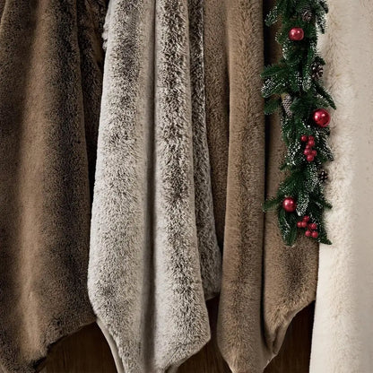 Soft Faux Chinchilla Fur Throw Blanket for Couch, Warm Thick Heavy Winter Throw Blanket 1220GSM for Bed, Fluffy Cozy Mink Blanke