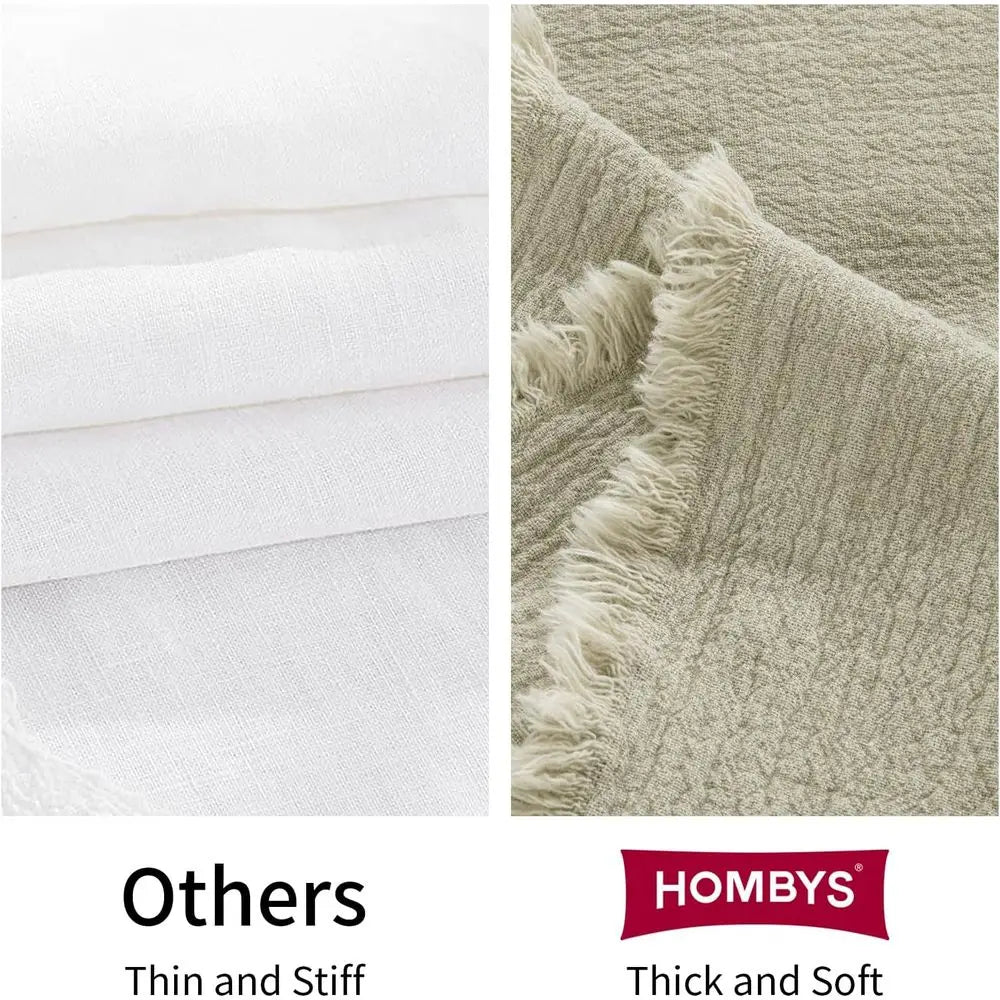 88x92 100% Pure Linen Oversized King Blanket - Soft Linen Reversible Throw Blanket in Natural Color Bed Blanket (Flax Color, 88x