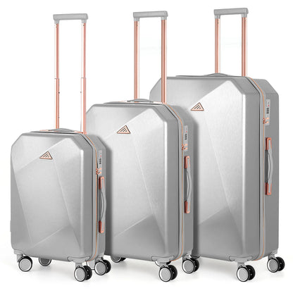 3PCS Luggage Set ABS Hardside Travel Luggage with Spinner TSA for Business Trip ABS Travel Luggage Set