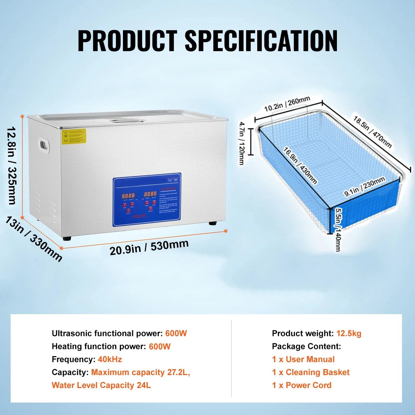 SIHAO 30L Ultrasonic Cleaner Machine Stainless Steel Ultrasonic Cleaning Machine Digital Heater Timer Jewelry Cleaning for Home